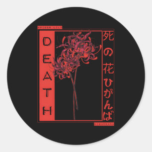 Adesivo Redondo Red Spider Lily Significa Morte Japão Anime Aesthe