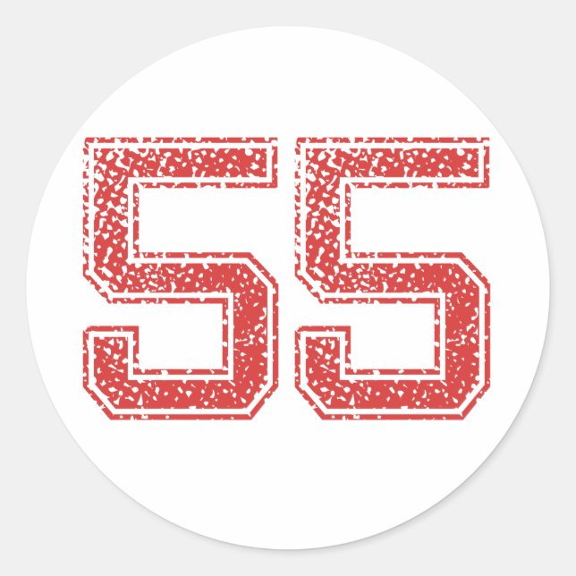 Adesivo Redondo Red Sports Jerzee Número 55 (Frente)