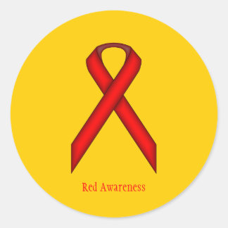 Adesivo Redondo Red Standard Ribbon por Kenneth Yoncich