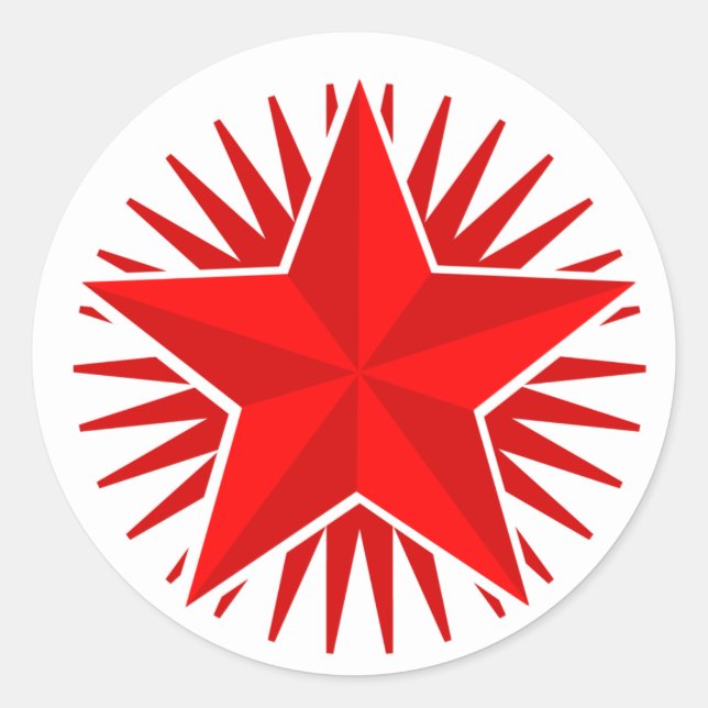Adesivo Redondo Red Star Sticker (Frente)