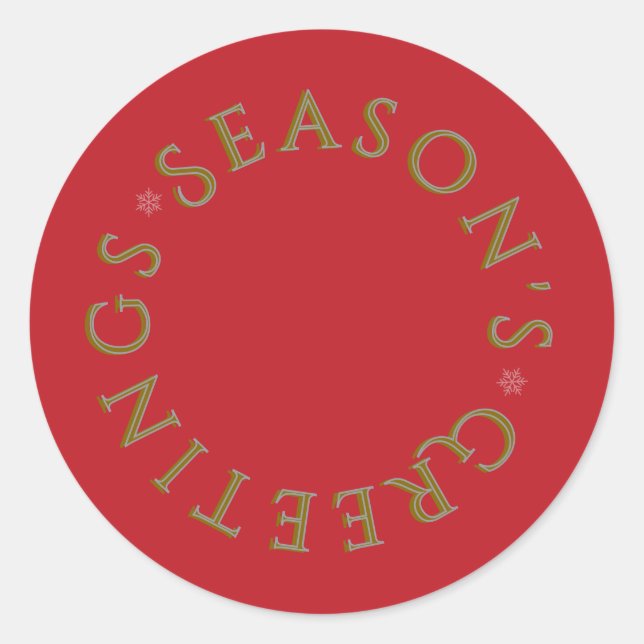 Adesivo Redondo Red Sticker- Gold Typography (Frente)