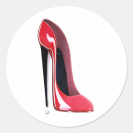 Adesivo Redondo Red Stiletto High Heel Calçado Art