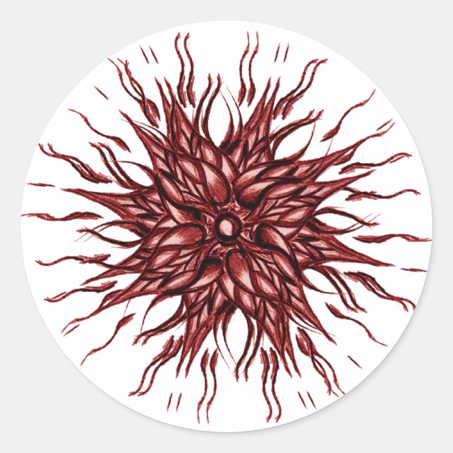 Adesivo Redondo Red Sun Sticker (Frente)