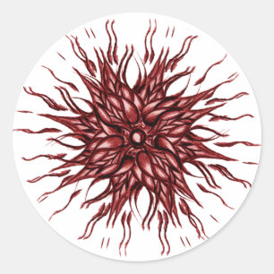 Adesivo Redondo Red Sun Sticker