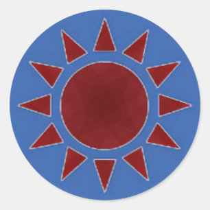 Adesivo Redondo Red Sun Sticker