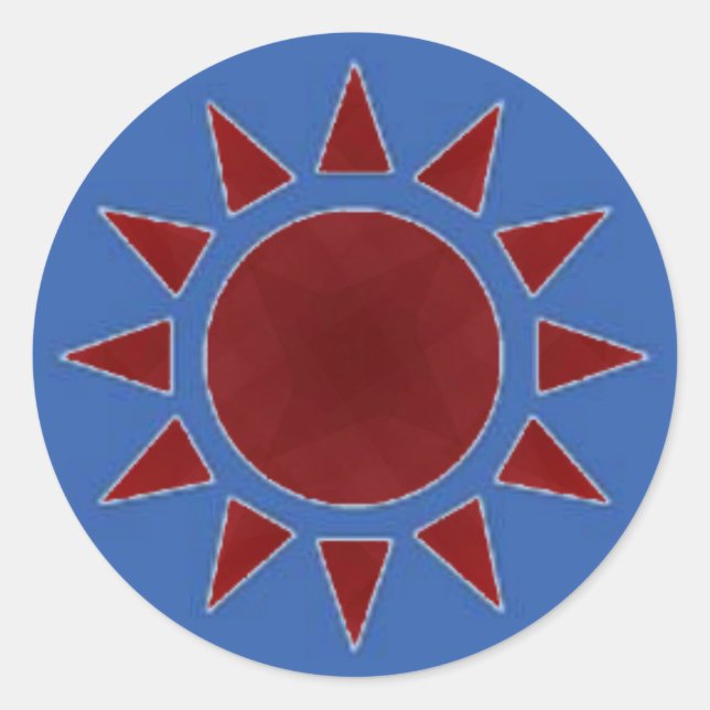 Adesivo Redondo Red Sun Sticker (Frente)