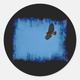 Adesivo Redondo Red Tailed Hawk em Voo