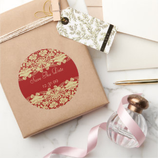 Adesivo Redondo Red & Tan Ecru Salvar a Data