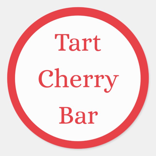 Adesivo Redondo RED Tart Cherry Bar Flavor Round Sticker (Frente)