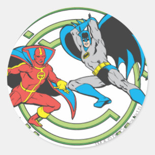 Adesivo Redondo Red Tornado + Batman