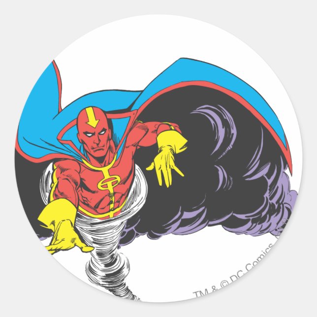 Adesivo Redondo Red Tornado Emerges (Frente)