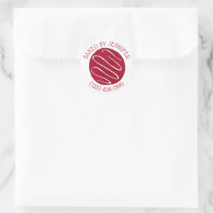 Adesivo Redondo Red Velvet Cookery Chef de pastelaria cozido por C