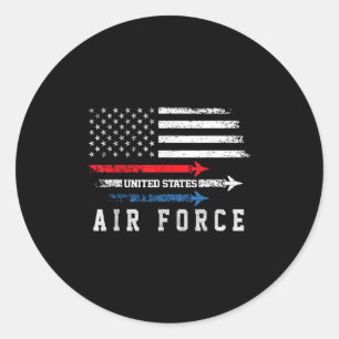 Adesivo Redondo Red White Blue Air Force Flyover Proud American In