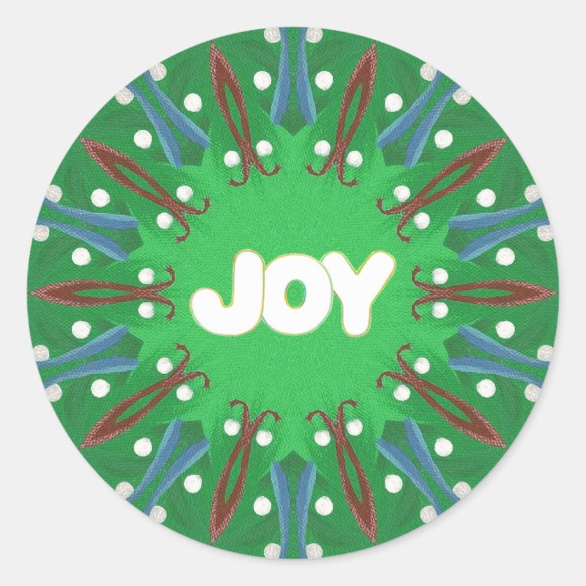 Adesivo Redondo Red White Blue Joy Kaleidoscope Patriótico (Frente)