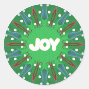 Adesivo Redondo Red White Blue Joy Kaleidoscope Patriótico