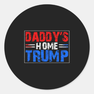 Adesivo Redondo Red White Blue Trump Daddys Home Trump Patriótico