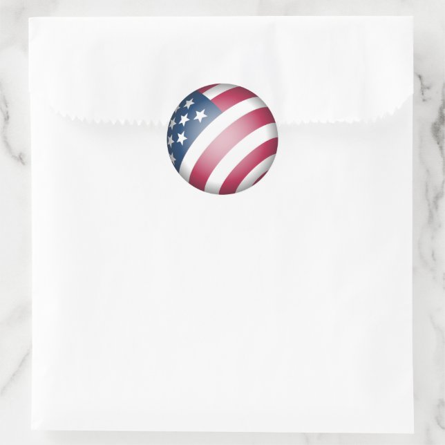 Adesivo Redondo Red White e Blue American Flag, Globo Legal (Bolsa)