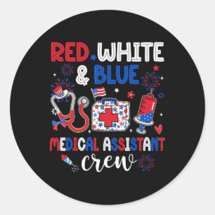 Adesivo Redondo Red White E Blue Medical Istw Tripulante Feliz 4º