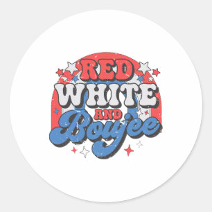Adesivo Redondo Red White E Boujei 4 De Julho Dia Da Independência