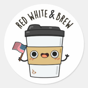 Adesivo Redondo Red White E Breve Café