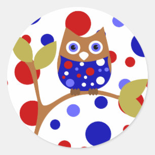 Adesivo Redondo Red, White e Who Owl!