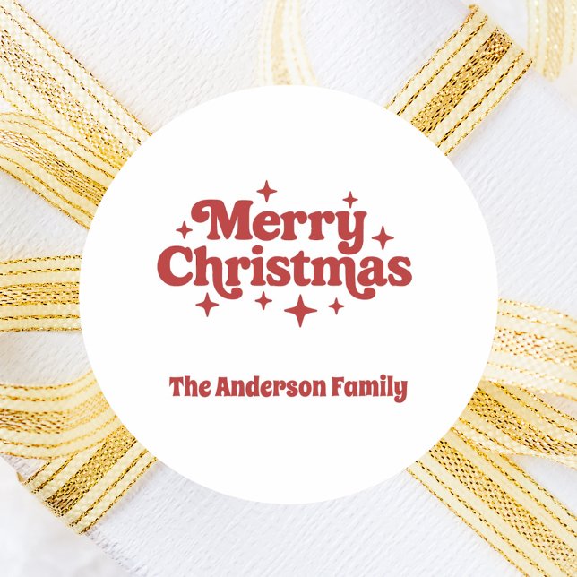 Adesivo Redondo Red White Felry, favor do Natal (Criador carregado)