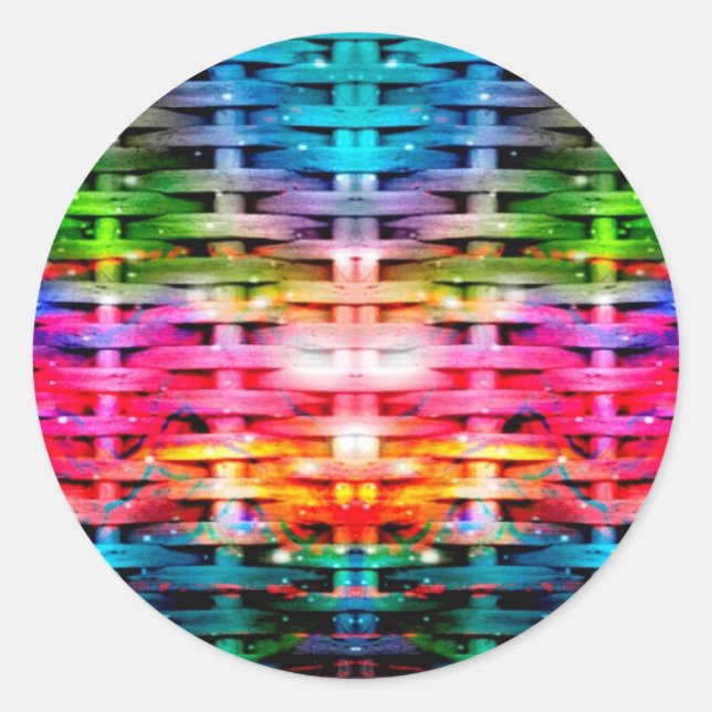 Adesivo Redondo Rede de cores (Frente)