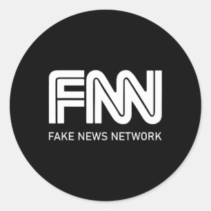 Adesivo Redondo Rede de Notícias Falsas da Fnn Trump