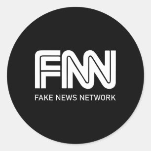 Adesivo Redondo Rede de Notícias Falsas da Fnn Trump