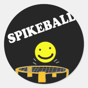 Adesivo Redondo Rede engraçada de Spikeball com arte da cara do