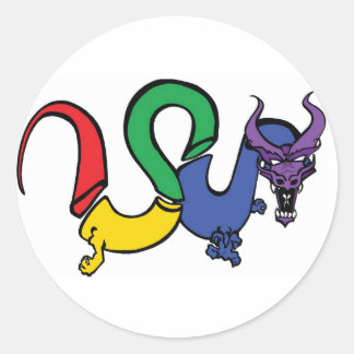 Adesivo Redondo Rede Rainbow Dragon