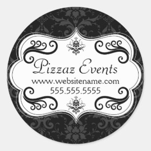 Adesivo Redondo Redemoinhos elegantes do damasco