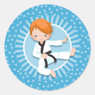 Adesivo Redondo Redhead Karate Boy Judo Artes Marciais