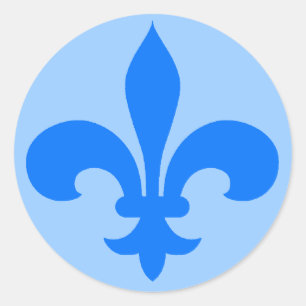 Adesivo Redondo Redonda Fleur de Lis Stickers em Azul
