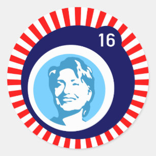 Adesivo Redondo RedRaysBubble azulClinton hillary