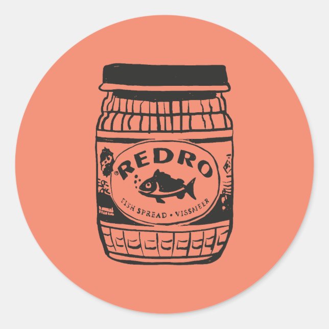 Adesivo Redondo Redro Fish Paste Illustration Classic Round Sticke (Frente)