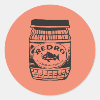 Adesivo Redondo Redro Fish Paste Illustration Classic Round Sticke
