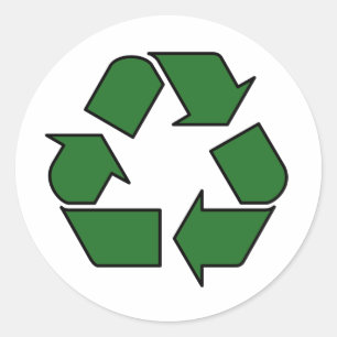 Adesivo Redondo Reduza a seta para o símbolo do logotipo do Recicl