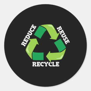 Adesivo Redondo Reduzir a reutilização do Reciclar Mãe Natureza Ad