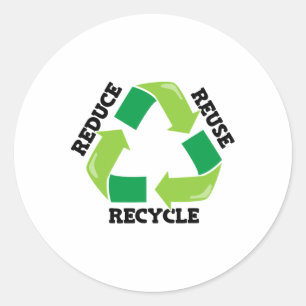 Adesivo Redondo Reduzir a reutilização do Reciclar Mãe Natureza Ad