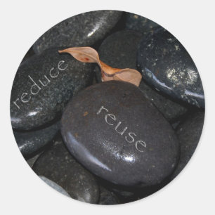 Adesivo Redondo reduzir o reuso de rochas de refluxo