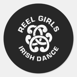 Adesivo Redondo Reel Girls Irish Dance Dancer Engraçado Irish Danc