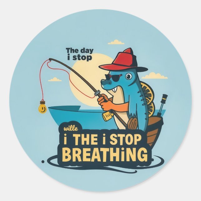 Adesivo Redondo Reel Life: Uma Determinação do Pescador (Frente)