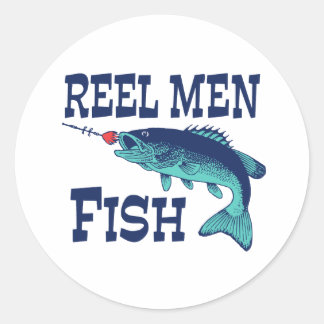 Adesivo Redondo Reel Men Fish