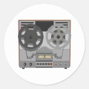 Adesivo Redondo Reel to Reel Tape Player: Modelo 3D: