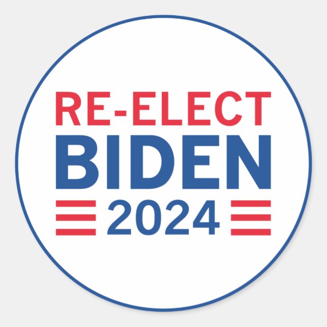 Adesivo Redondo Reeleger Biden 2024 (Frente)