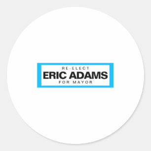 Adesivo Redondo Reeleger Eric Adams Para Prefeito De Nova York