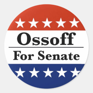 Adesivo Redondo Reeleger Jon Ossoff, Senador da Geórgia, em 2026