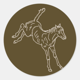 Adesivo Redondo Refeição de Cavalo - linha transparente.