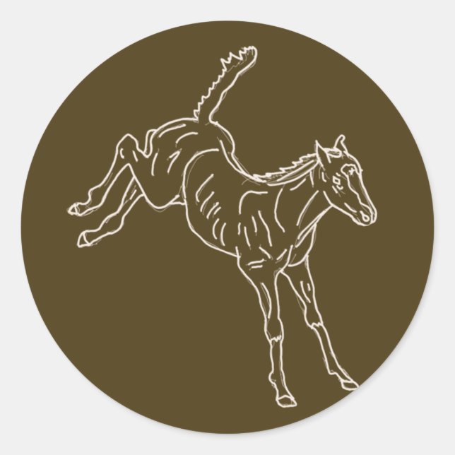 Adesivo Redondo Refeição de Cavalo - linha transparente. (Frente)